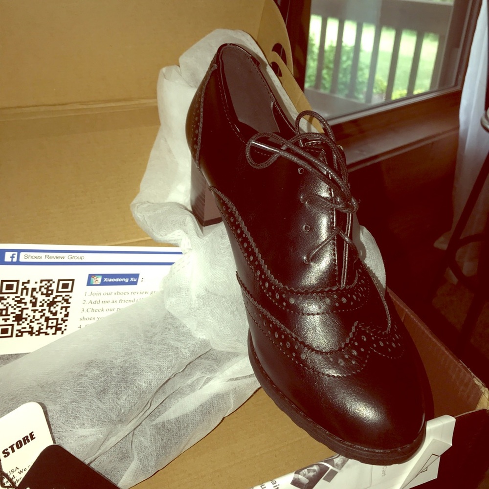 Black Block heel oxfords 2” heel